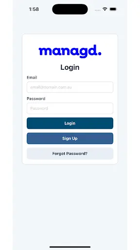 Managd app screenshot