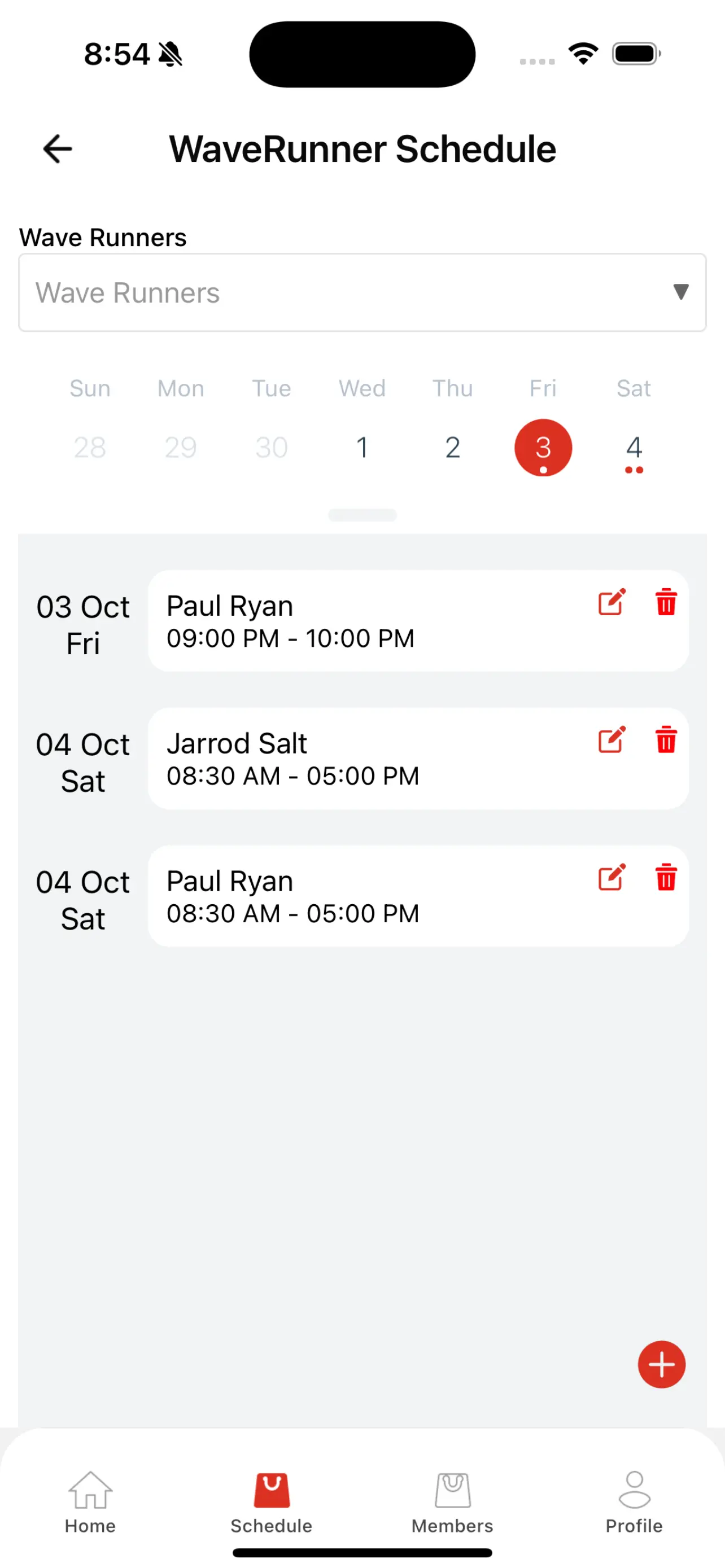 VolSched app screenshot